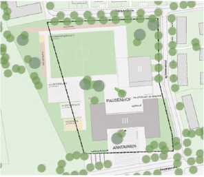 Planvariante des Gymnasiums in Poing