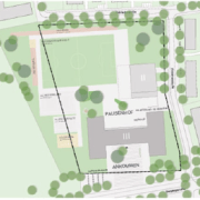 Planvariante des Gymnasiums in Poing